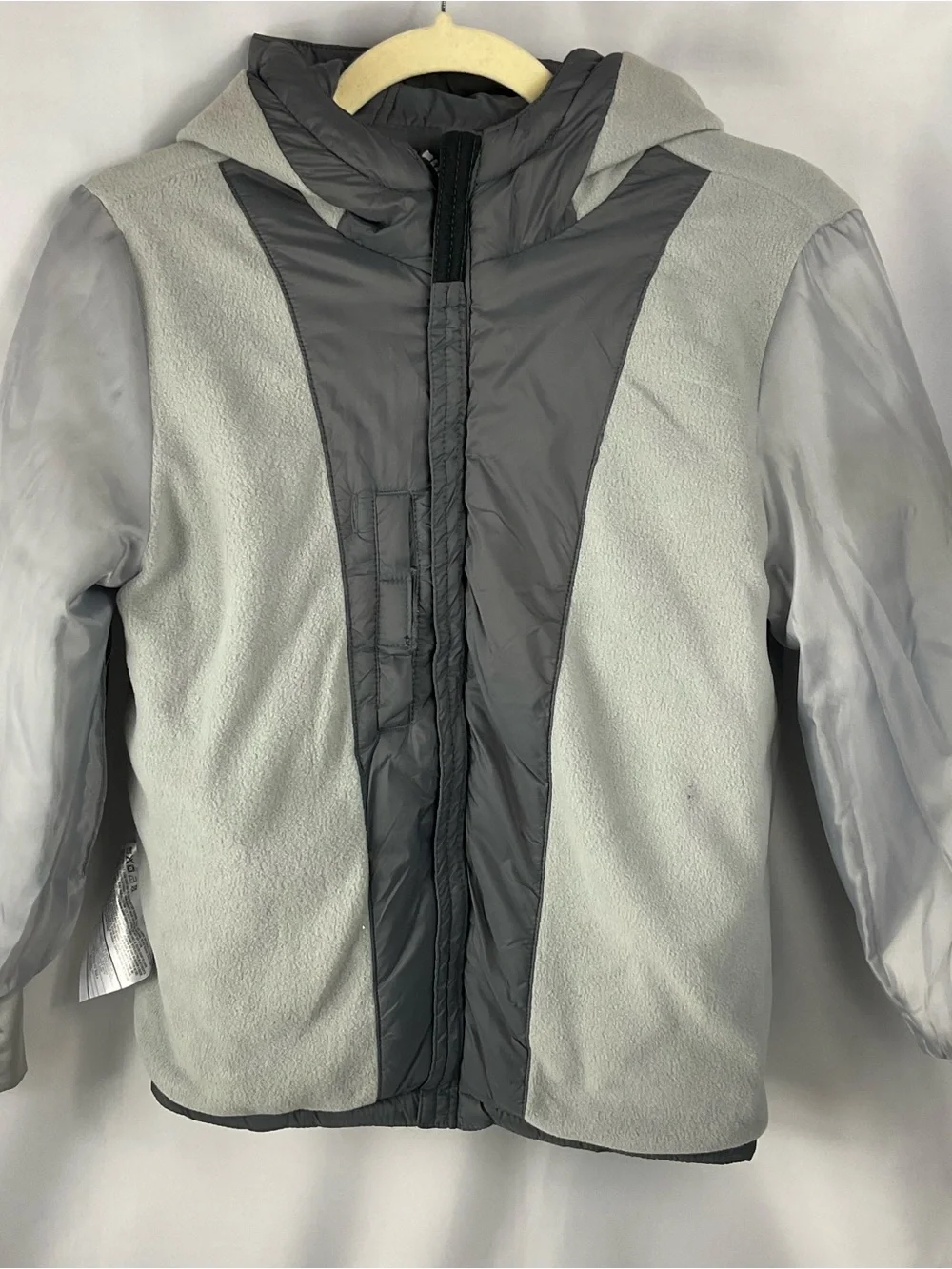Spyder Boys Puffer Jacket Size 8 S Gray Polar Hooded Insulated NWT $149